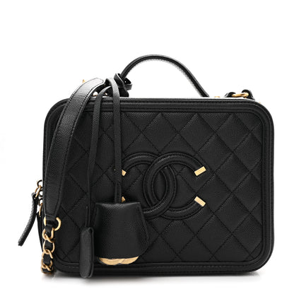 Chanel Caviar Quilted Medium CC Filigree Vanity Case Black 1 of 9