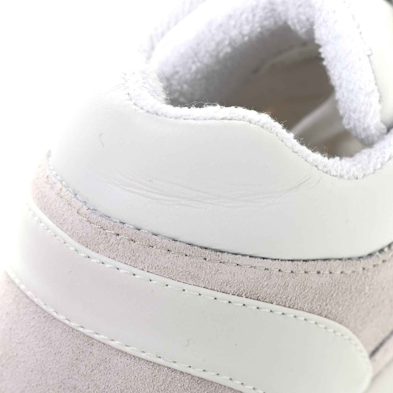 Chanel Suede Calfskin CC Sneakers 37 White Grey 8 of 9