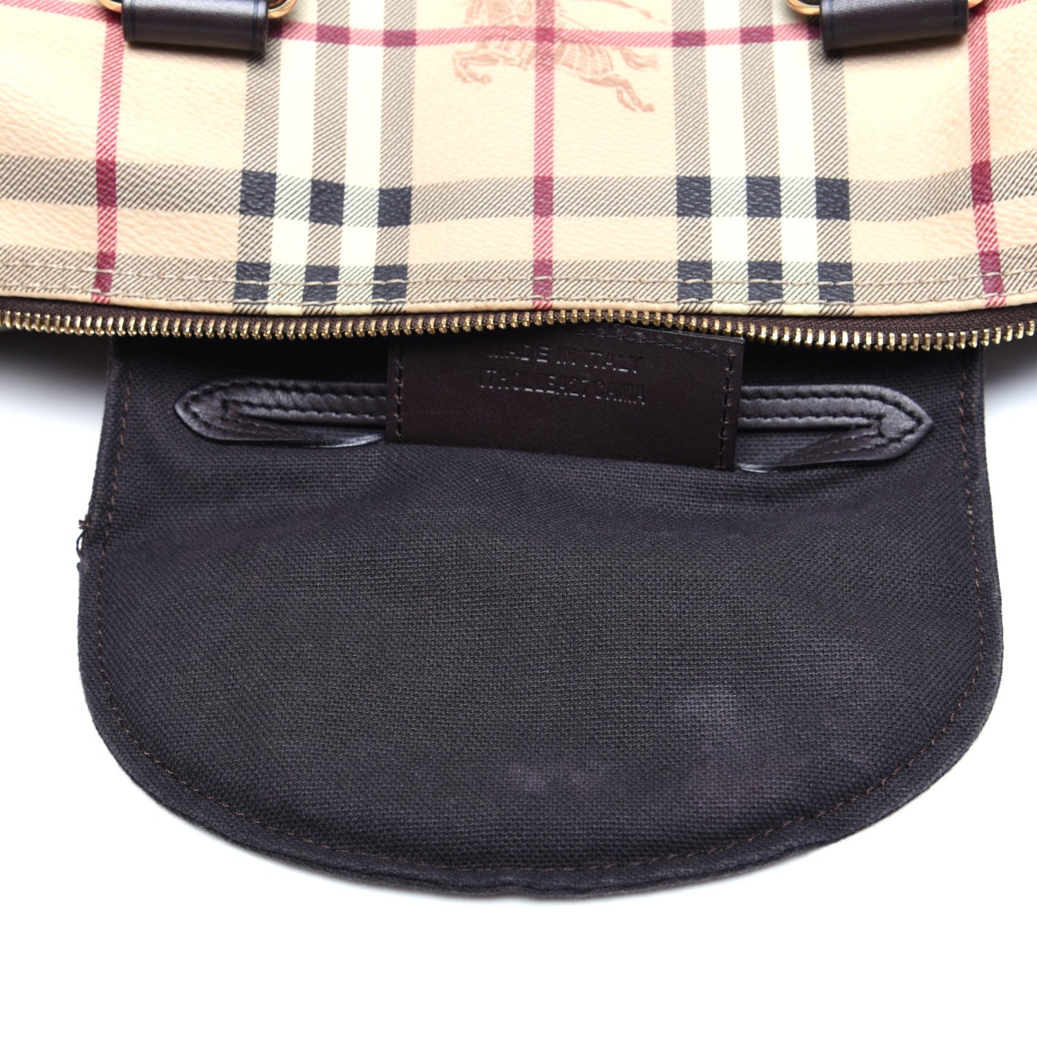 Burberry Haymarket Check Small Chester Bowling Bag Chocolate 13 of 14