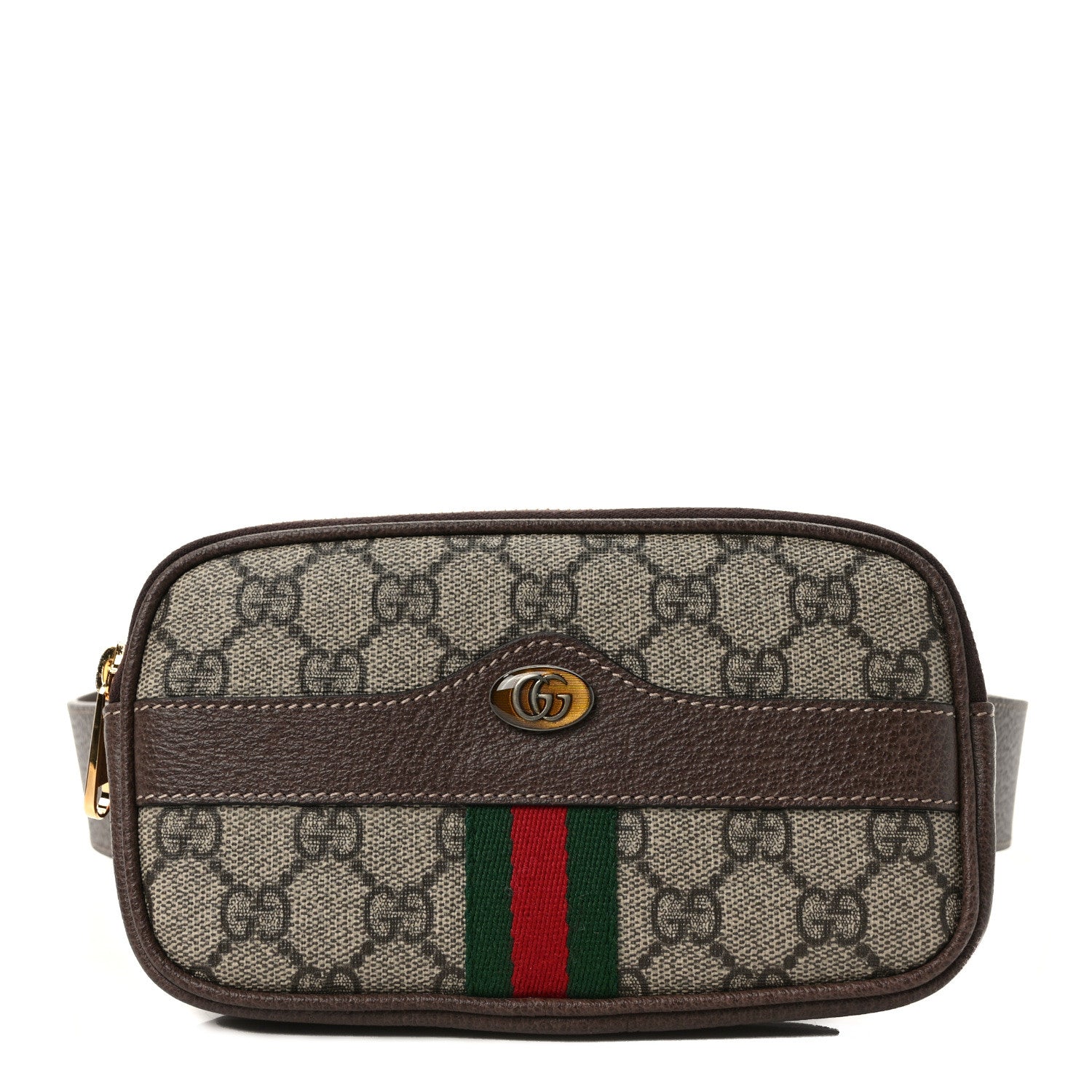 Gucci GG Supreme Monogram Web Ophidia Belted iPhone Case 85 34 Dark Brown 1 of 9
