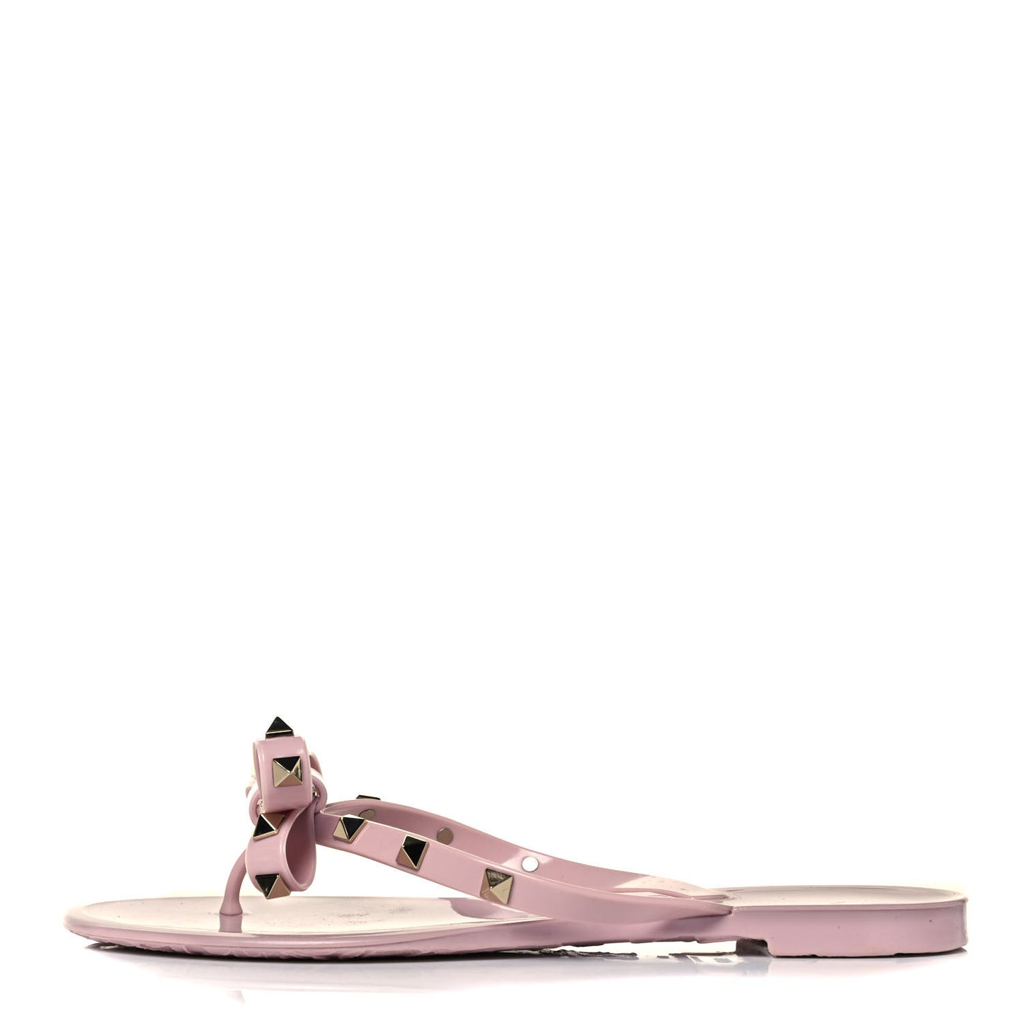 PVC Jelly Rockstud Bow Thong Sandals 38 Poudre