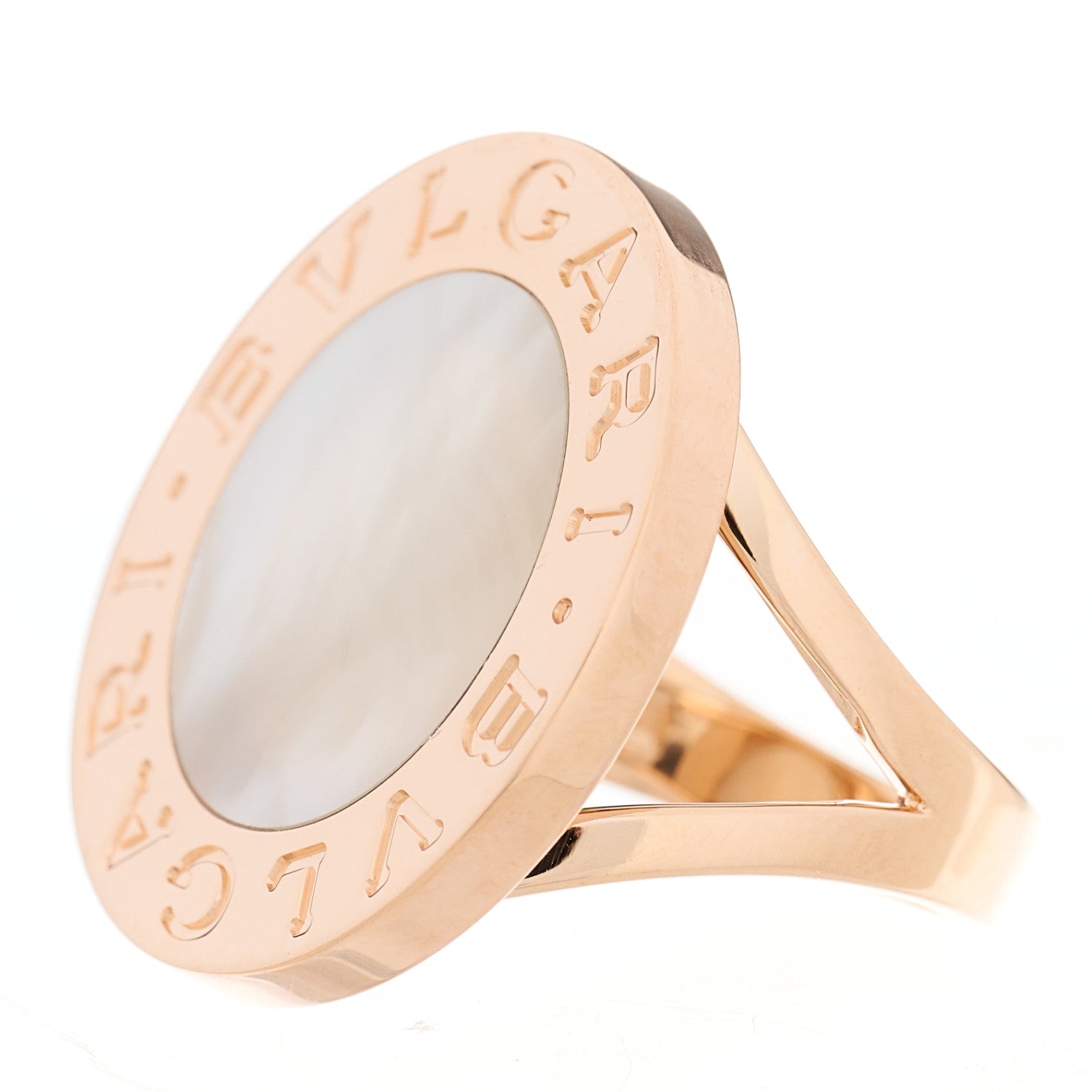 Bulgari 18K Rose Gold Mother of Pearl BVLGARI BVLGARI Ring 53 6.5 3 of 5