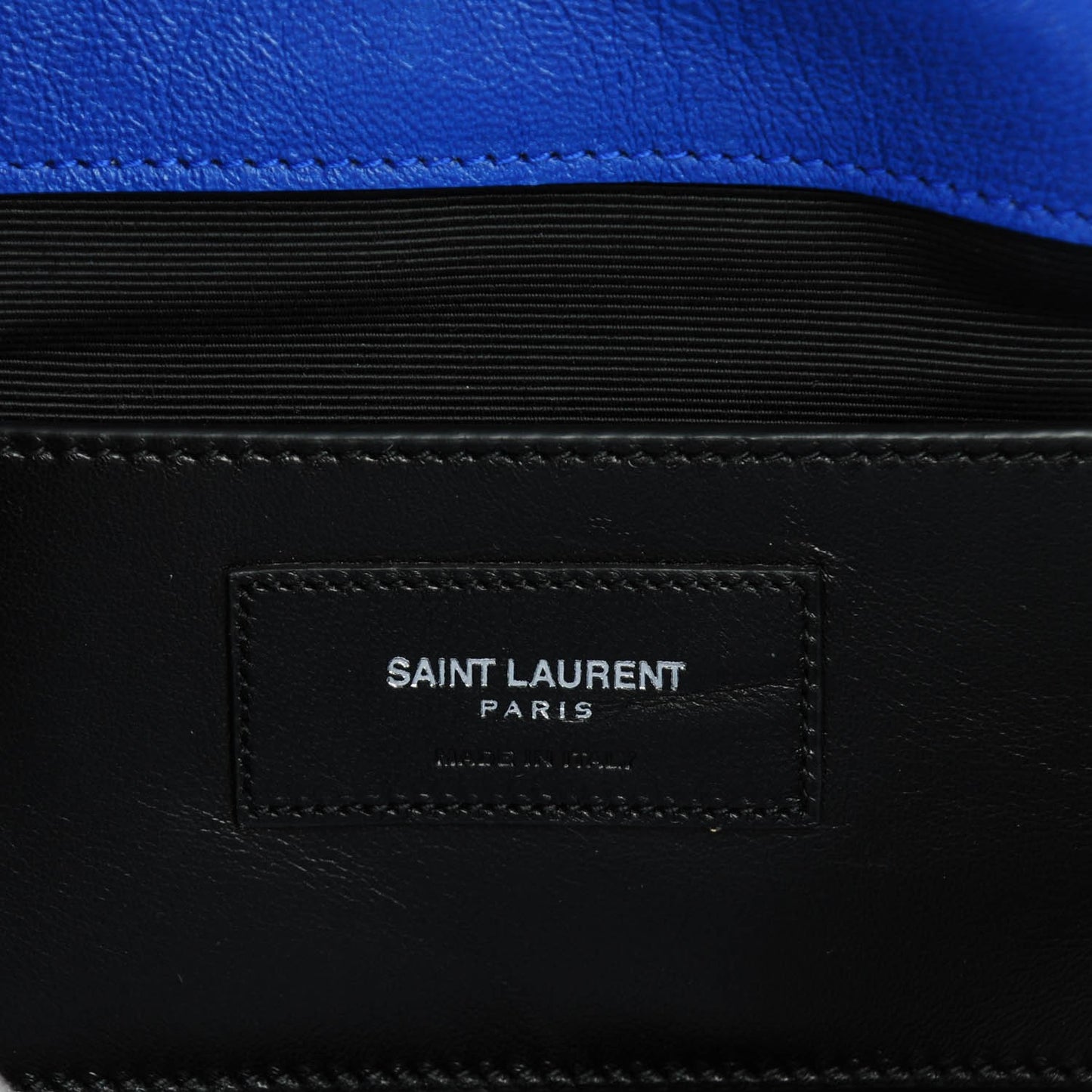 Sheepskin Matelasse Medium Monogram College Punk Chain Satchel Blue Majorelle