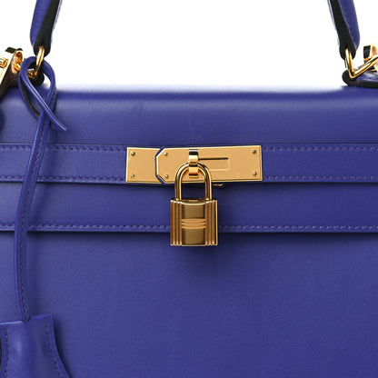 Hermes Tadelakt Kelly Sellier 28 Bleu Electrique 8 of 13