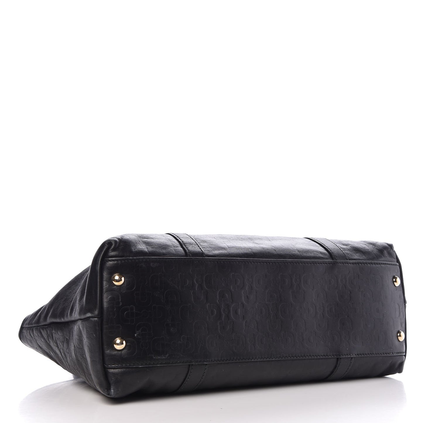 Calfskin Horsebit Embossed Joy Tote Black