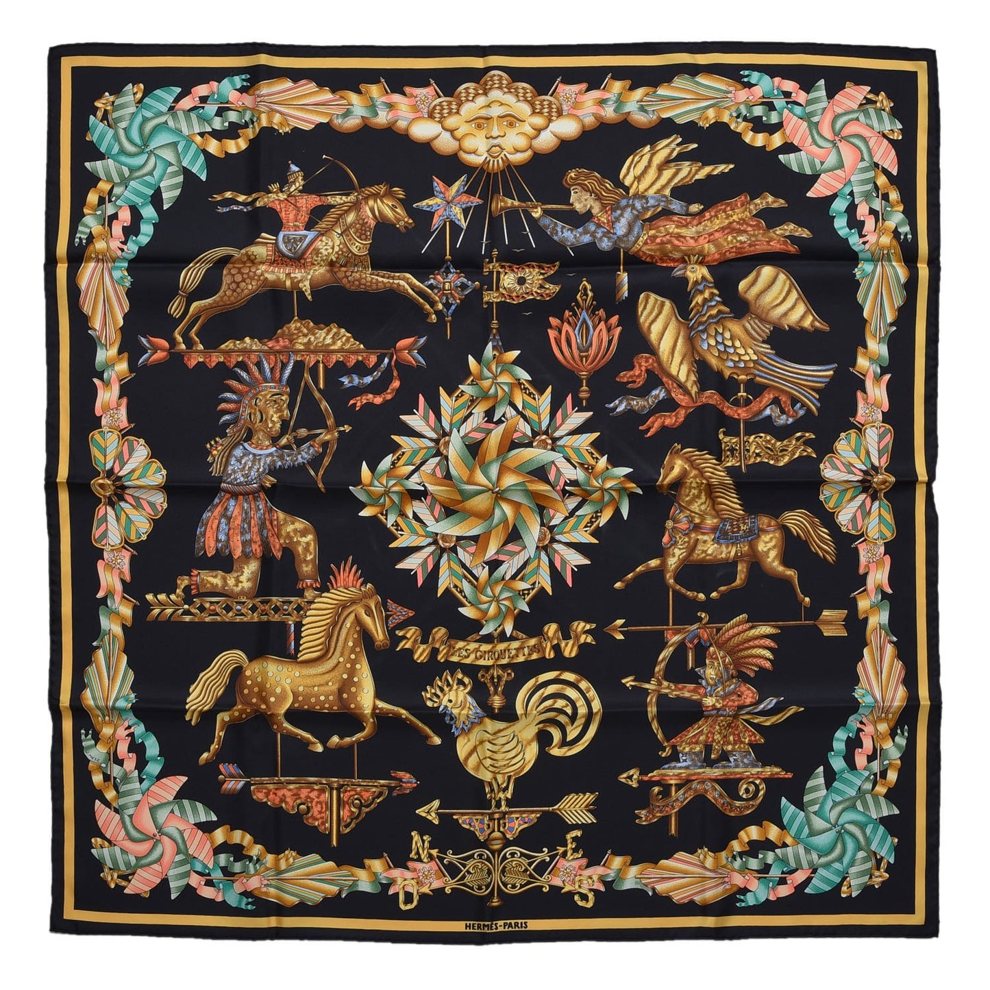 Silk Les Girouettes Scarf 90