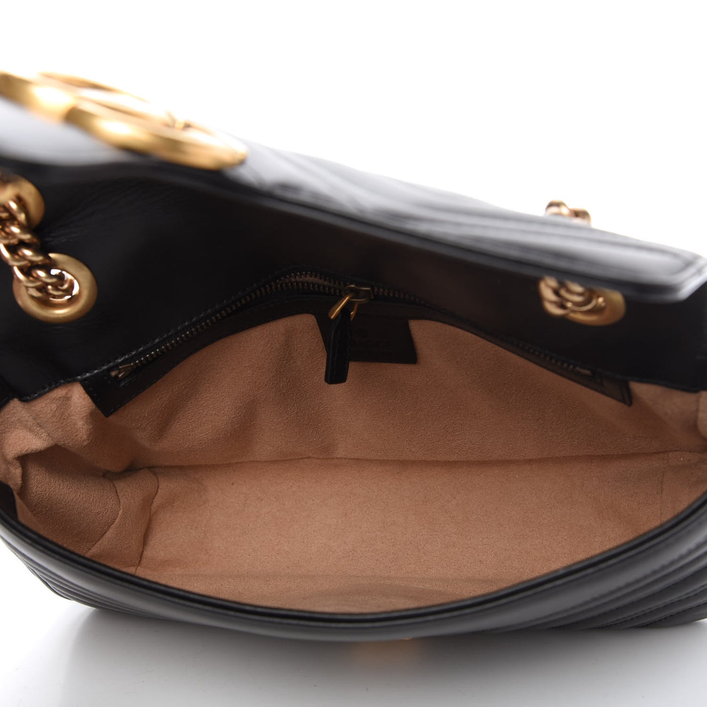 Calfskin Matelasse Small GG Marmont Shoulder Bag Black