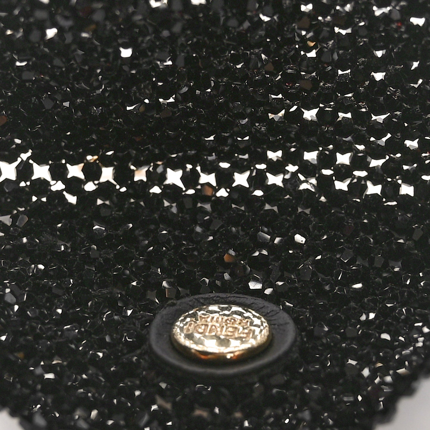 Crystal Vitello King Beaded Mini Pico Baguette Charm Black