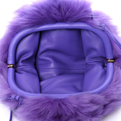 Bottega Veneta Shearling Lambskin Embellished The Mini Pouch Purple 5 of 9