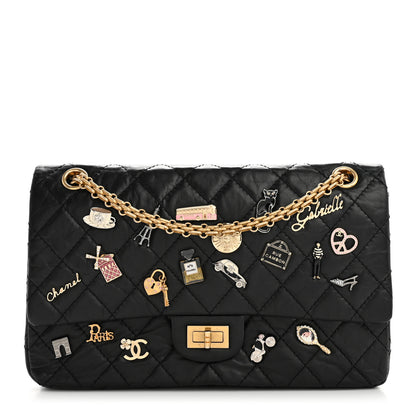 Chanel Aged Calfskin Lucky Charms 2.55 Reissue 226 Flap Black 1 of 10