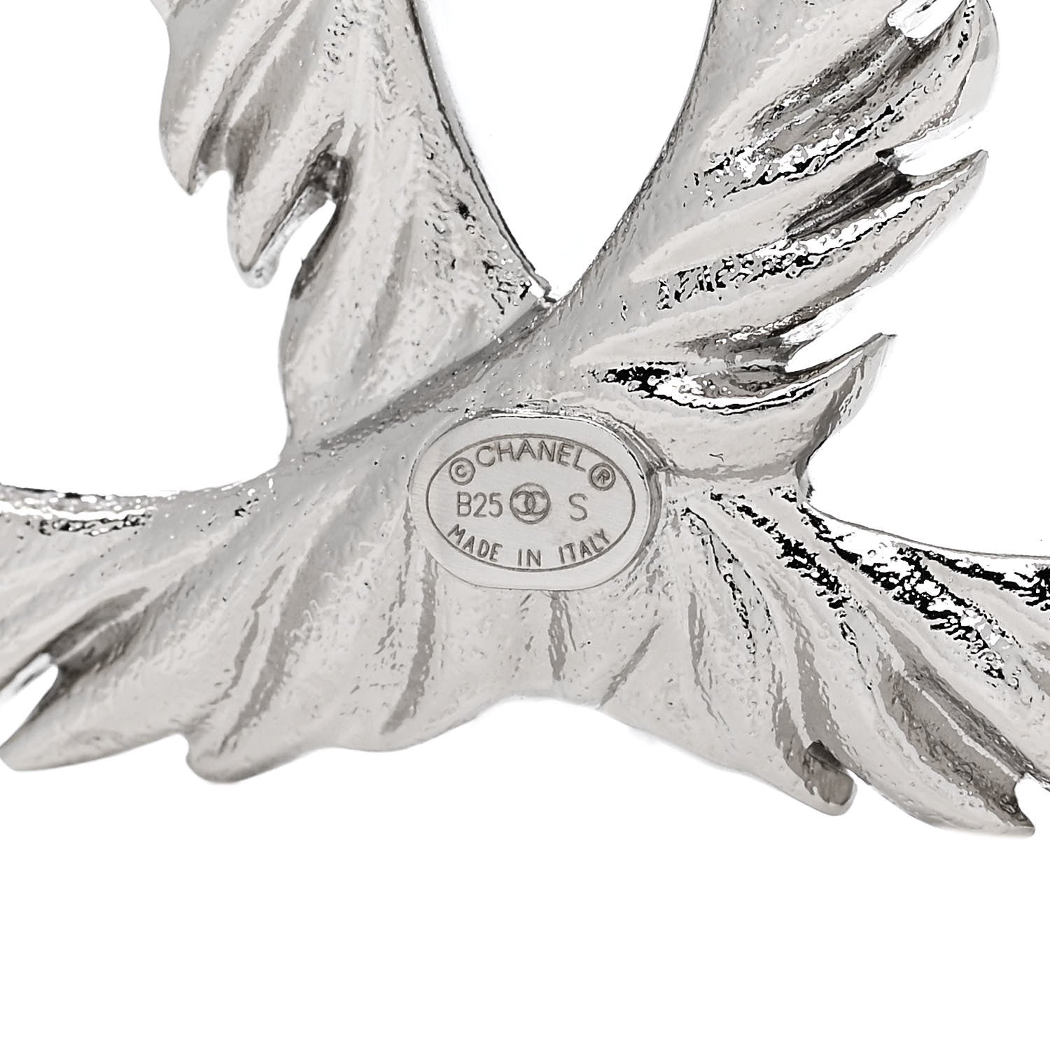 Chanel Crystal Large CC Brooch Silver 3 of 4