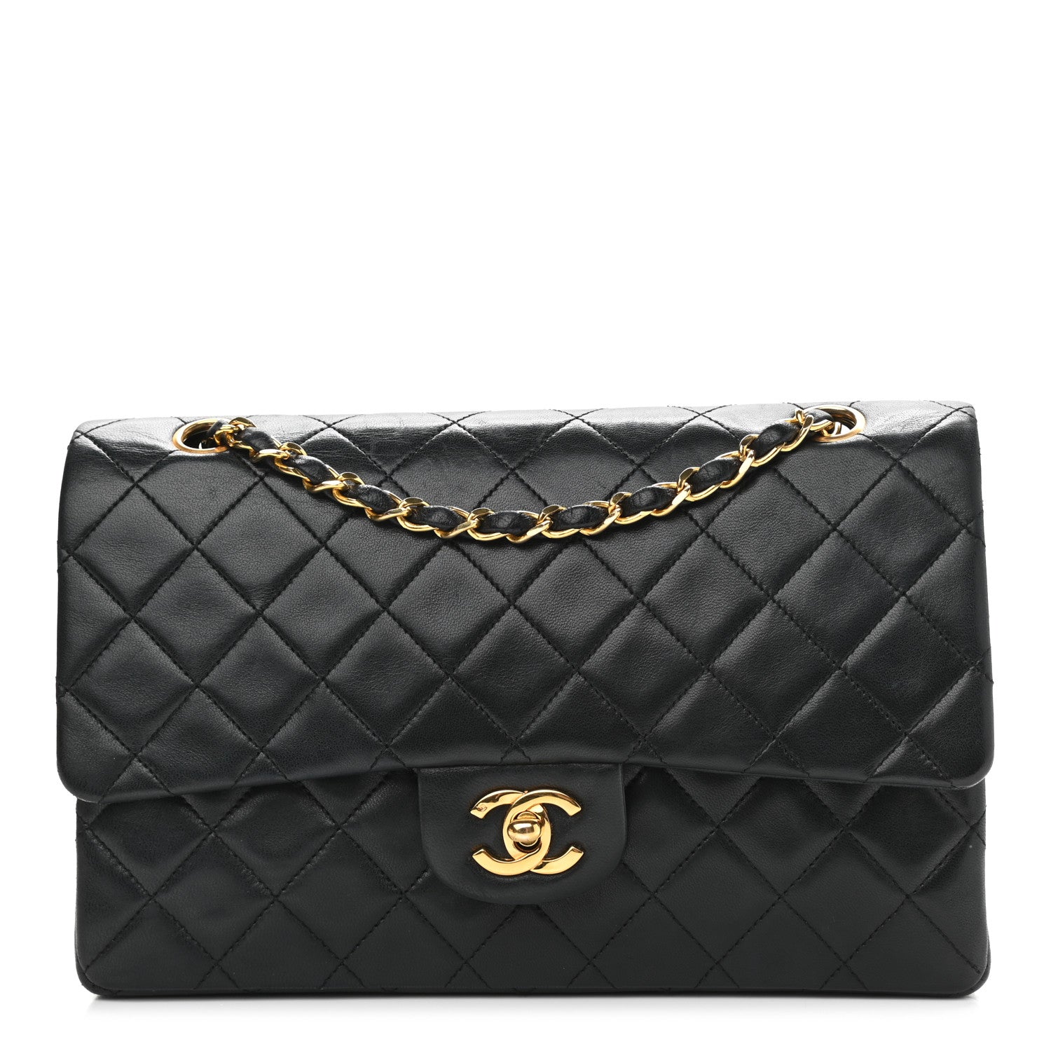 Chanel Lambskin Quilted Medium Double Flap Black 1 of 14