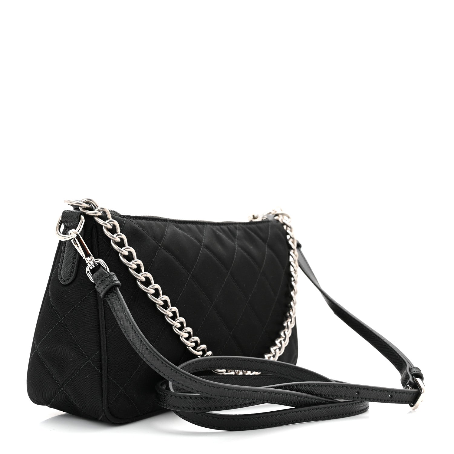 Prada Nylon Tessuto Impuntu Quilted Crossbody Bag Black 3 of 11