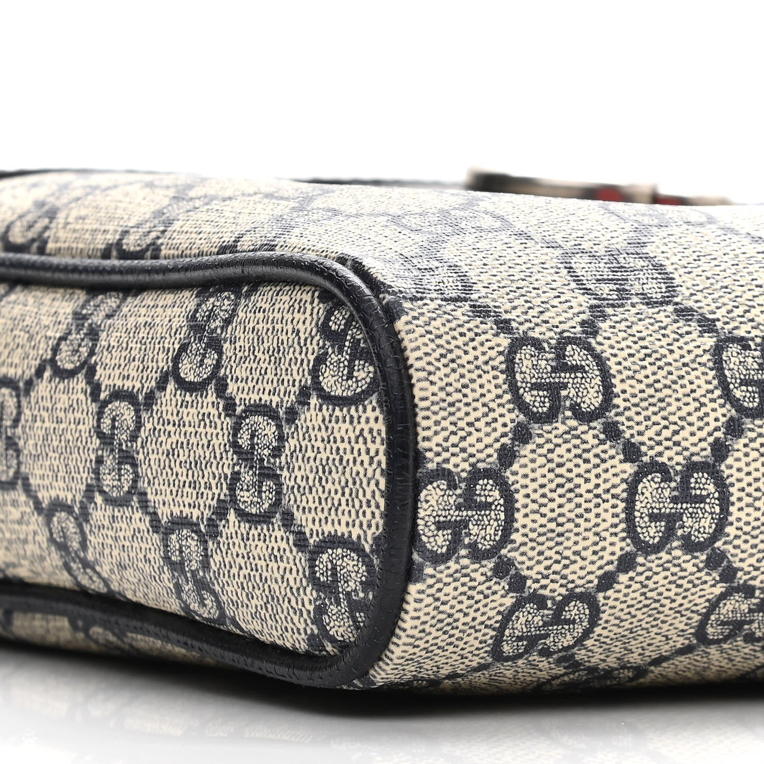Gucci GG Supreme Monogram Textured Dollar Calfskin Web Small Ophidia Messenger Bag Beige Blue 9 of 11