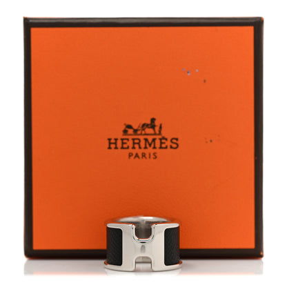 Hermes Madame Calfskin Large Olympe Ring XS 50 5.25 Black 6 of 6