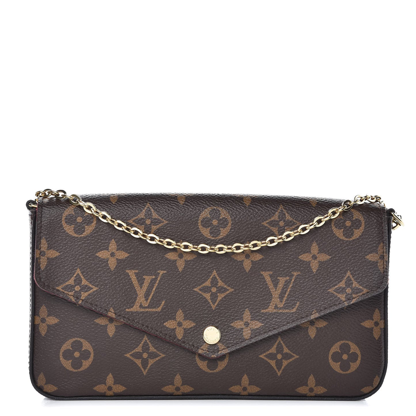 Monogram Pochette Felicie Chain Wallet Fuchsia