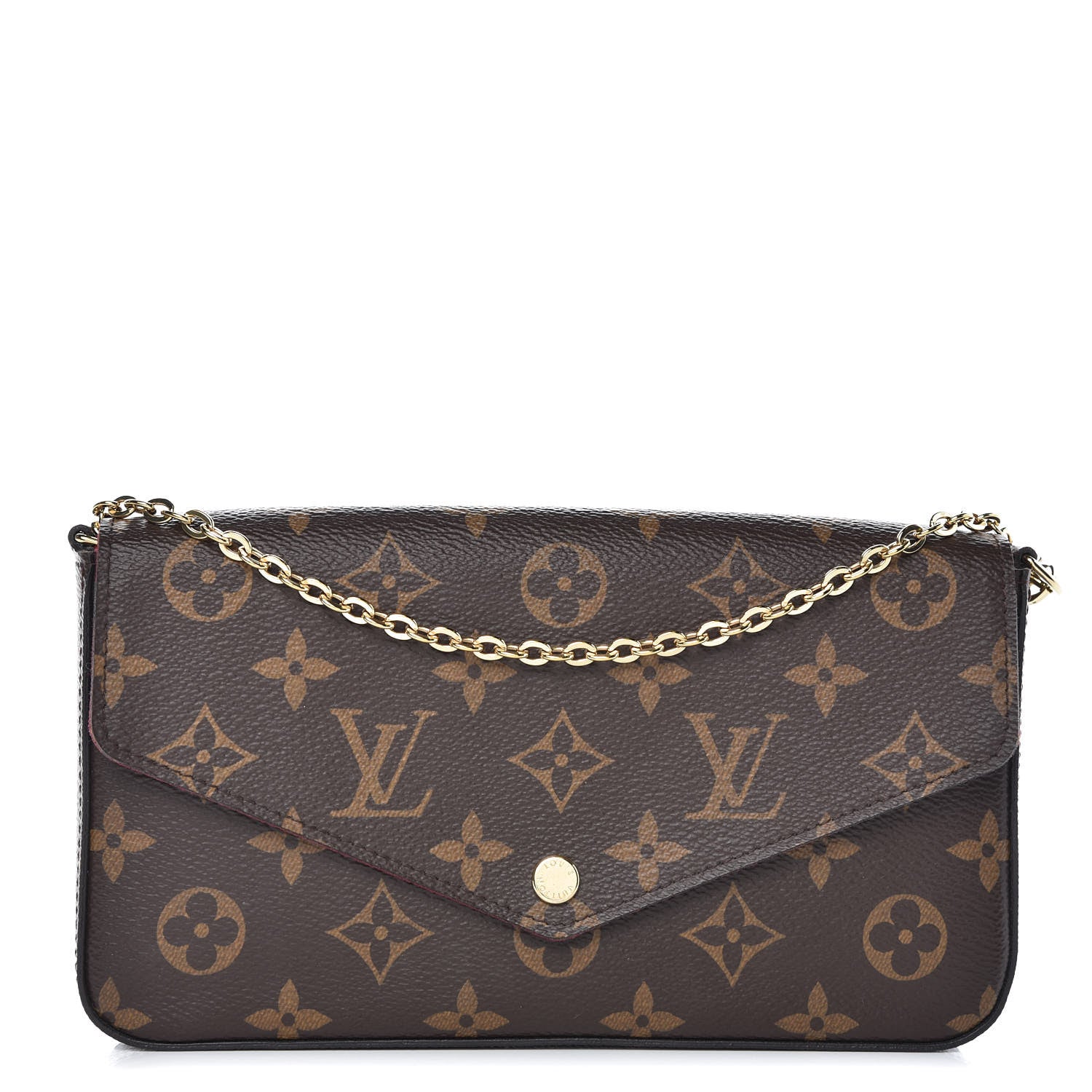 Louis Vuitton Monogram Pochette Felicie Chain Wallet Fuchsia 1 of 7