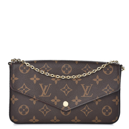 Louis Vuitton Monogram Pochette Felicie Chain Wallet Fuchsia 1 of 7