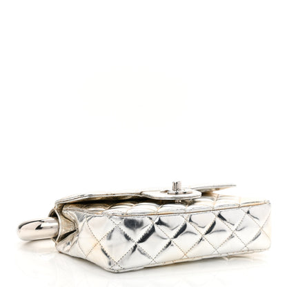 Chanel Metallic Lambskin Quilted Mini Around the World Flap Silver 4 of 20