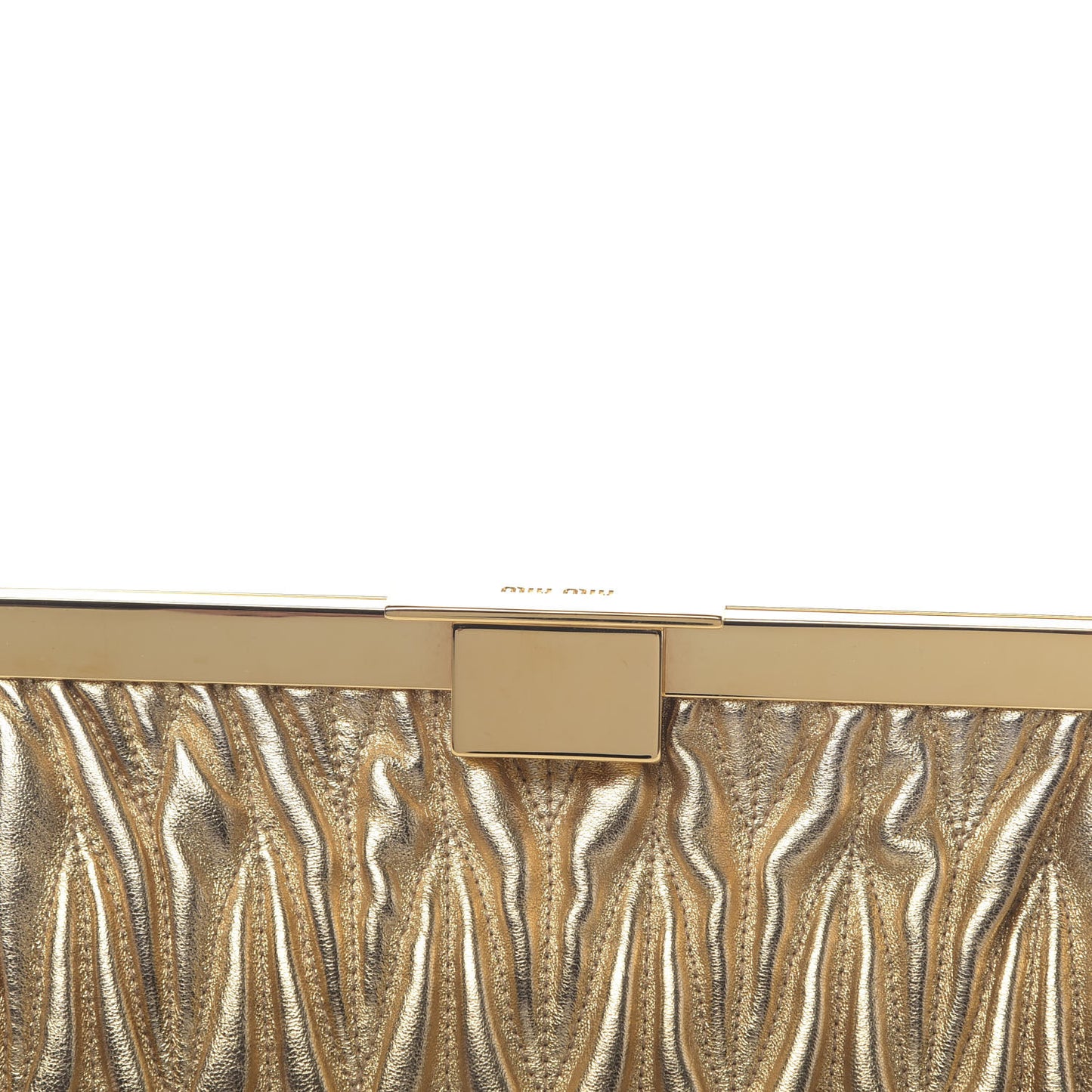 Metallic Nappa Matelasse Clutch Gold