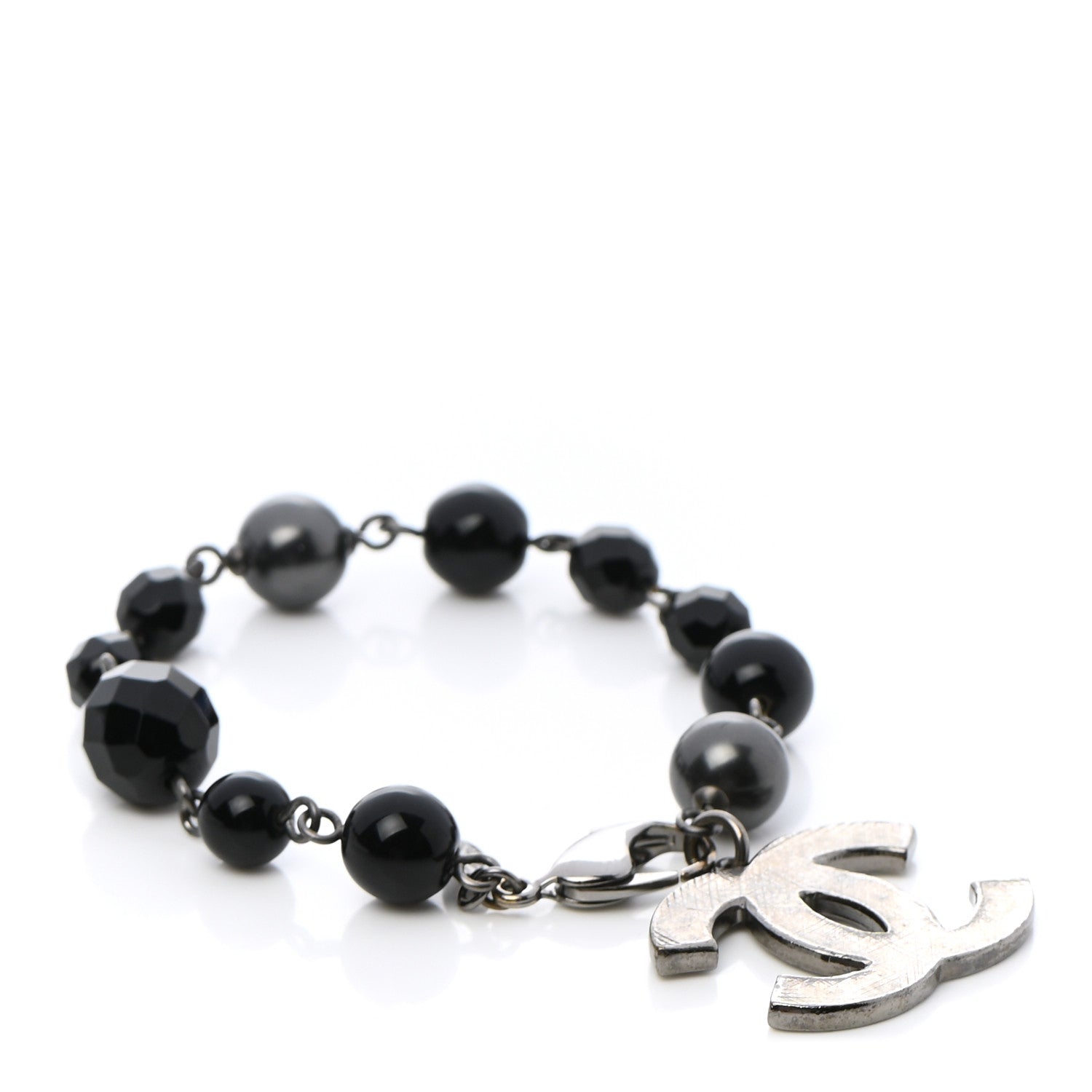 Chanel Pearl Beaded CC Bracelet Black 1 of 5