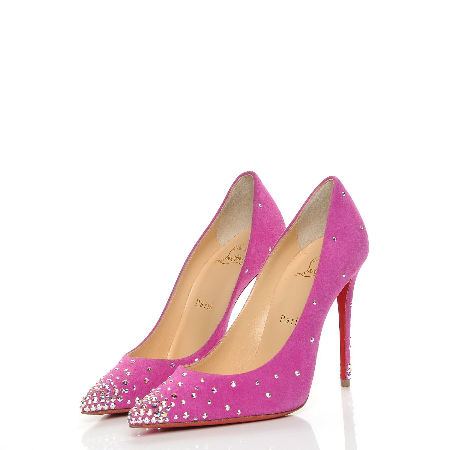 Christian Louboutin Suede Degrastrasss 100 Pumps 37 Version Rose Indien 3 of 8