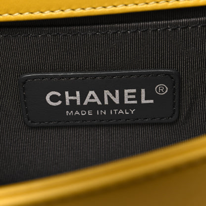 Chanel Lambskin Tweed Chevron Small Boy Flap Yellow 6 of 10