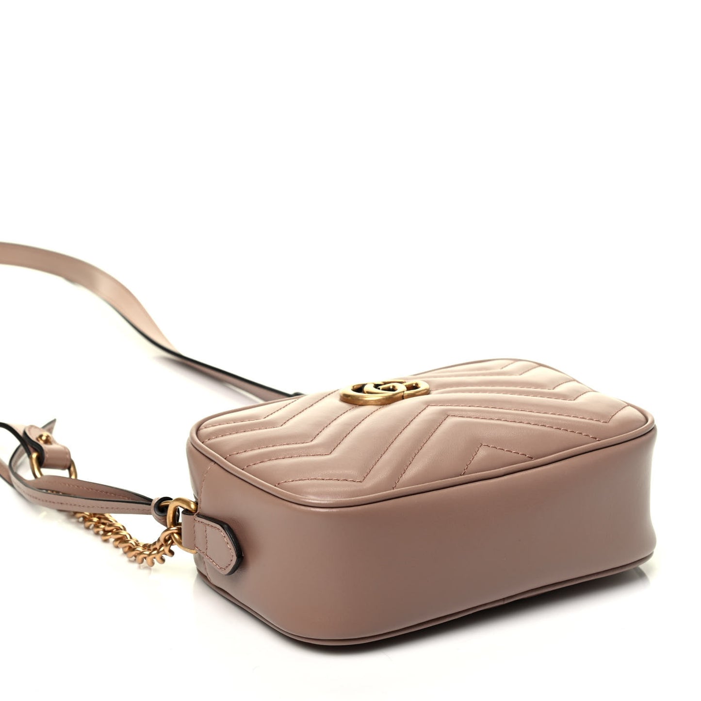 Calfskin Matelasse Mini GG Marmont Chain Shoulder Bag Porcelain Rose