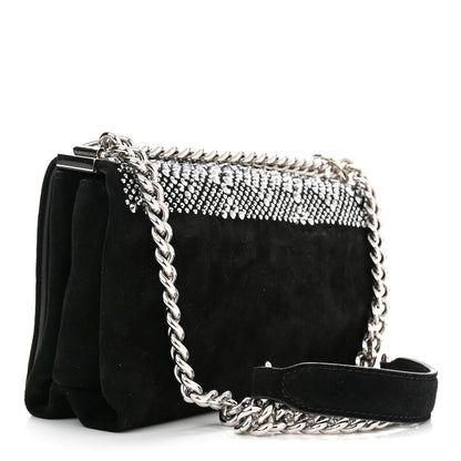 Versace Suede Crystal Medusa Sultan Evening Bag Black 3 of 10