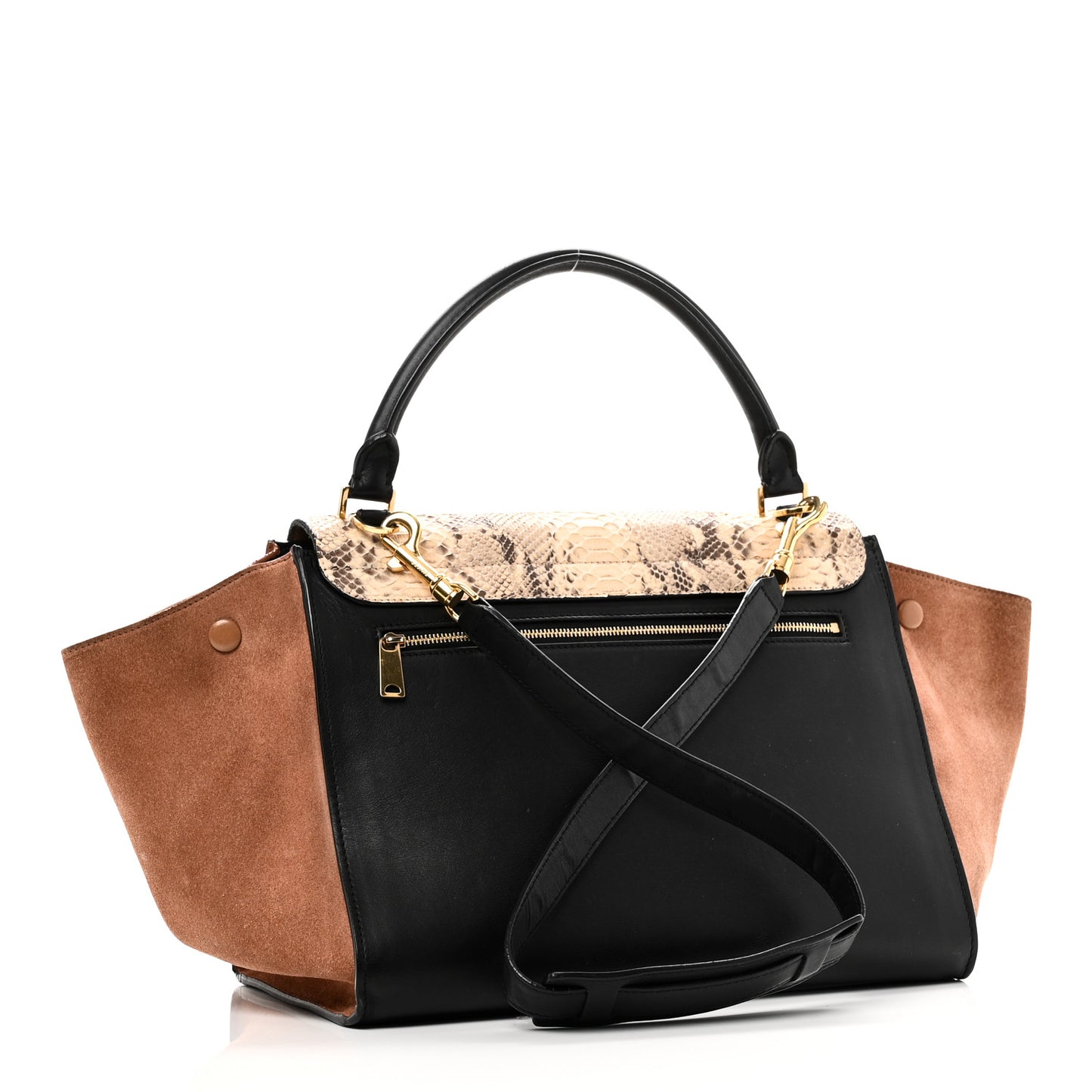 Snakeskin Suede Trapeze Brown