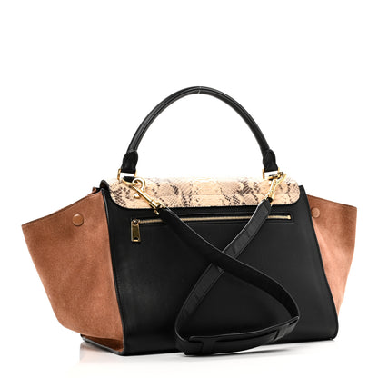 Celine Snakeskin Suede Trapeze Brown 3 of 12