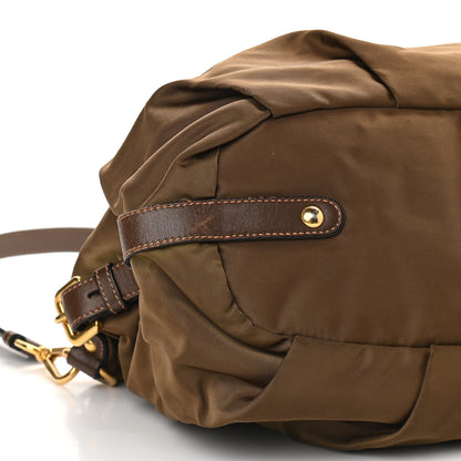 Prada Tessuto Nylon Jacquard Logo Tote Brown 8 of 11
