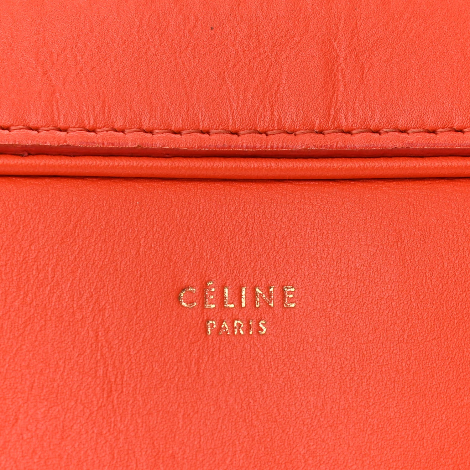 Celine Nappa Side Lock Dragonne Shoulder Bag Bright Orange 5 of 13