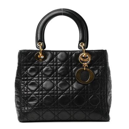 Christian Dior Lambskin Cannage Medium Lady Dior Black 1 of 9