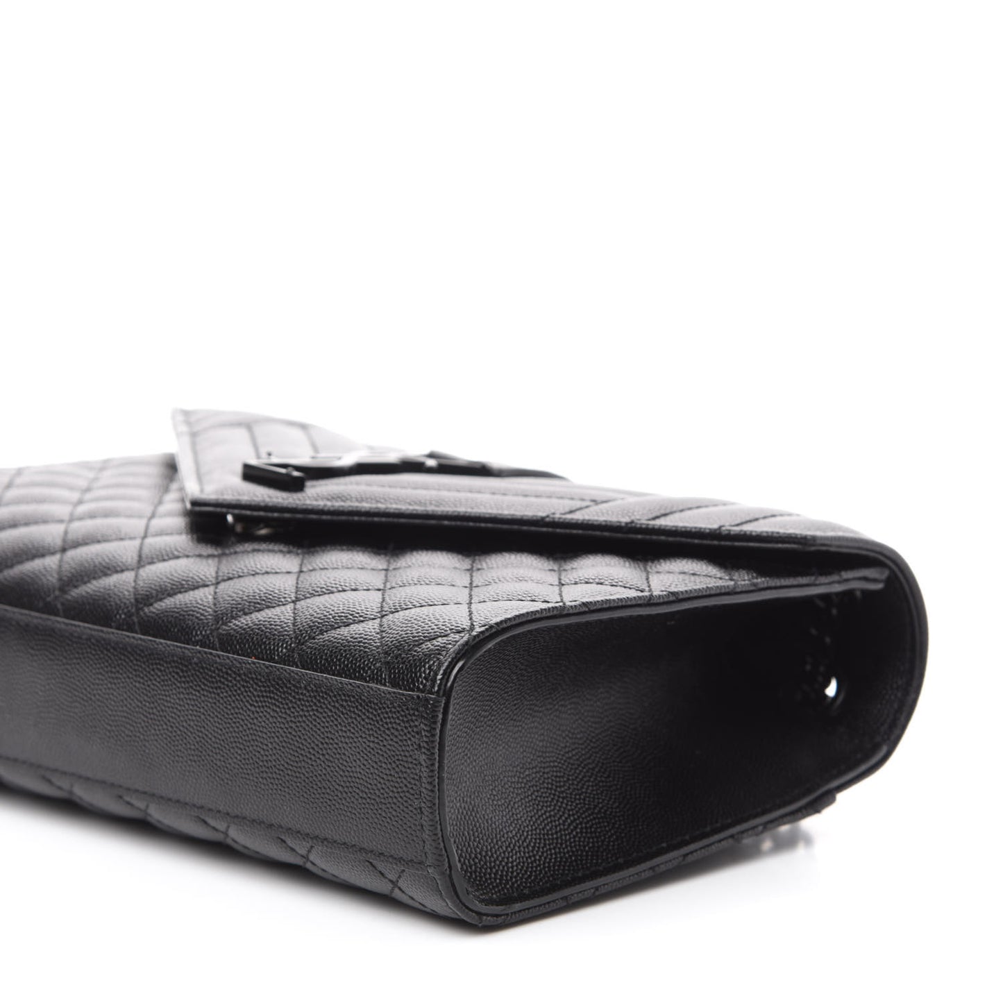 Grain De Poudre Textured Mixed Matelasse Triquilt Medium Monogram Satchel Black