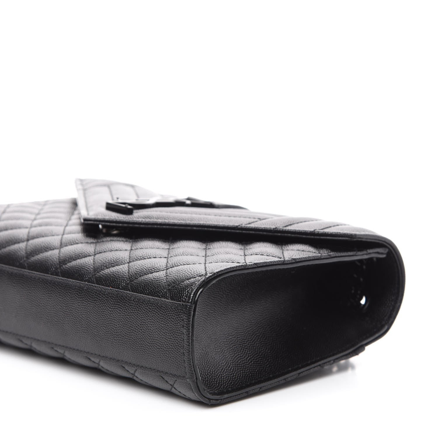 Saint Laurent Grain De Poudre Textured Mixed Matelasse Triquilt Medium Monogram Satchel Black 7 of 10
