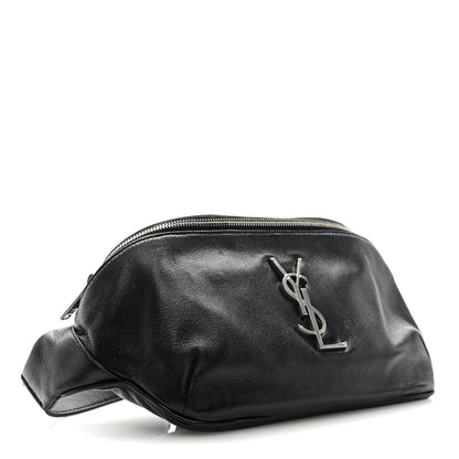 Saint Laurent Calfskin Monogram Belt Bag Black 4 of 8