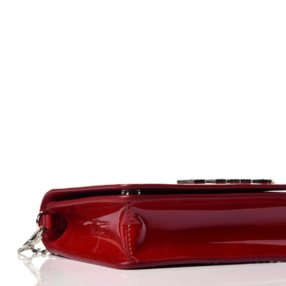 Miu Miu Patent Crystal Logo Mini Crossbody Fuoco 7 of 8