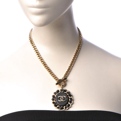 Chanel Lambskin CC Long Chain Necklace Black Gold 2 of 7