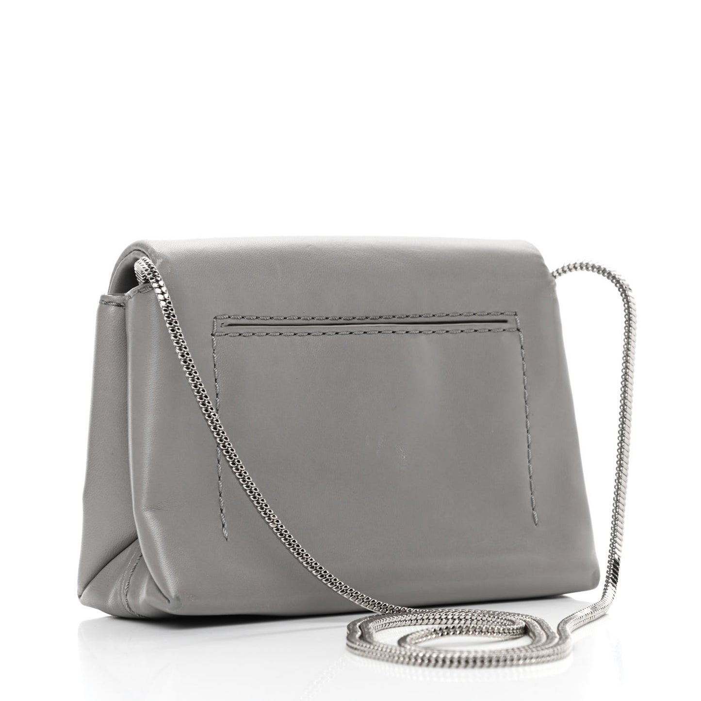 Calfskin Alix Soft Flap Clutch Grey