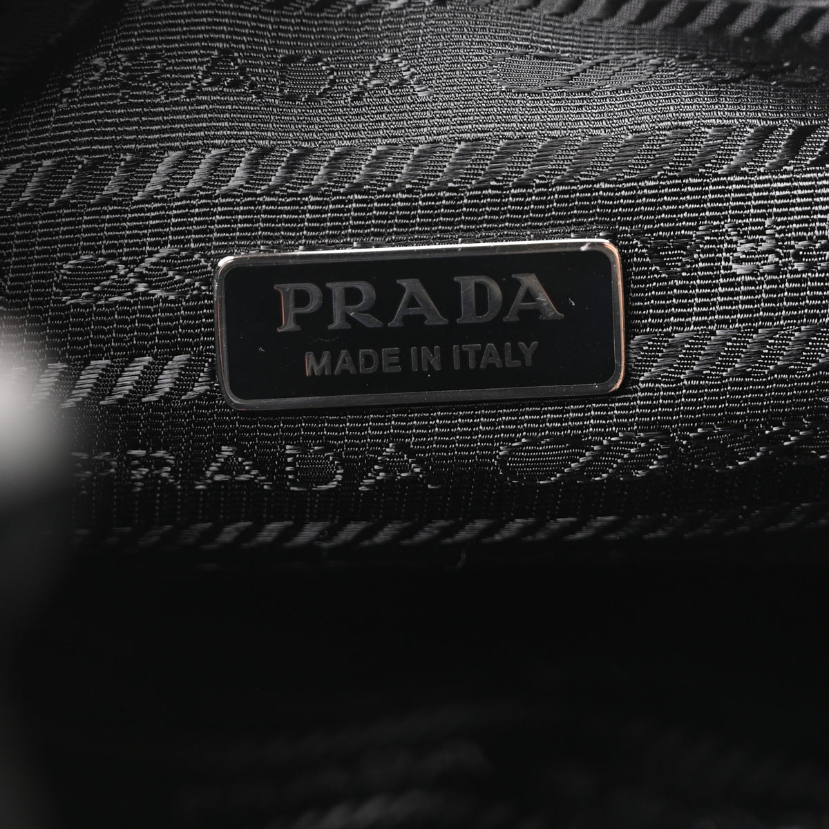 Prada Terry Cloth Mini Re-Edition 2000 Bag Black White 6 of 10