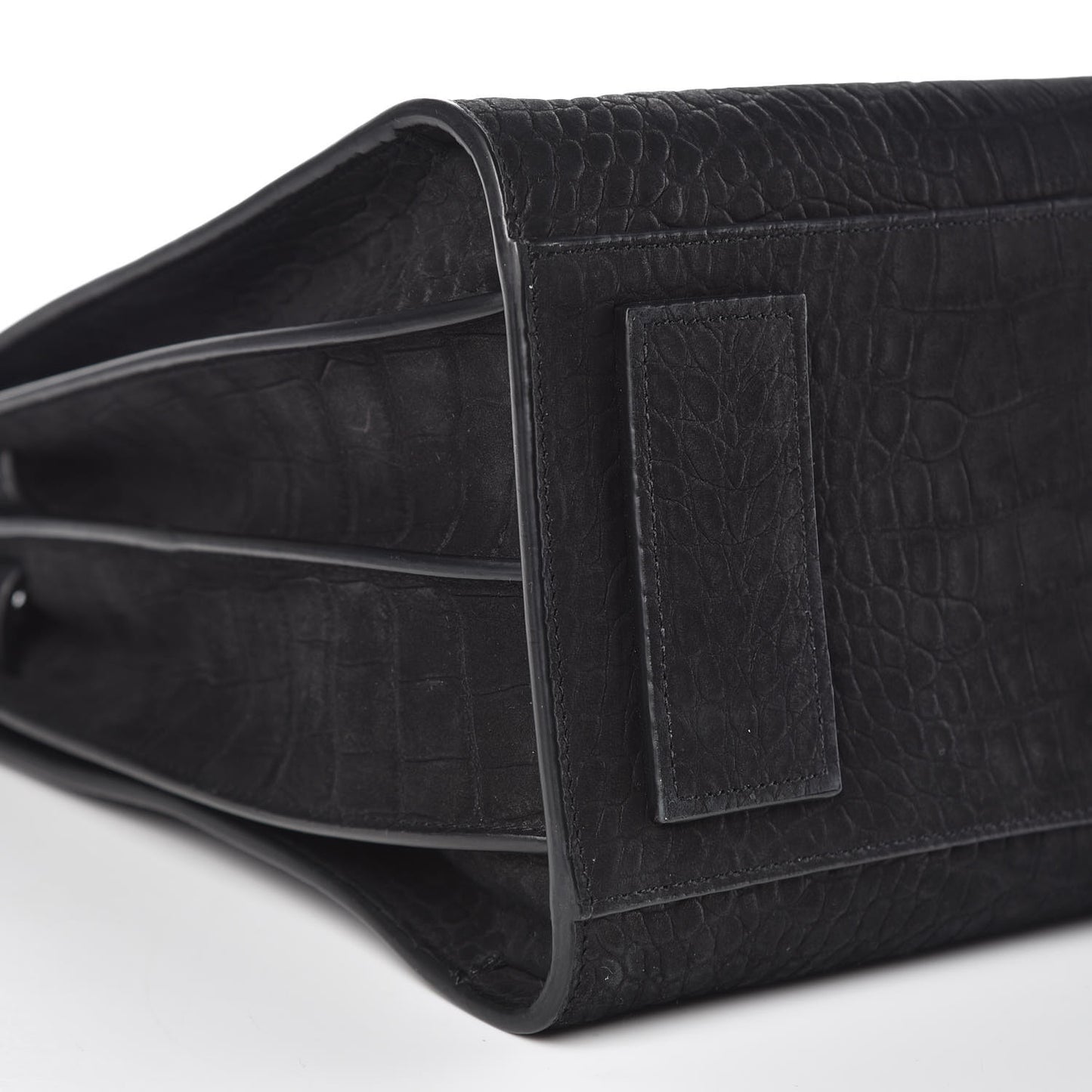 Crocodile Embossed Suede Small Supple Sac de Jour Black