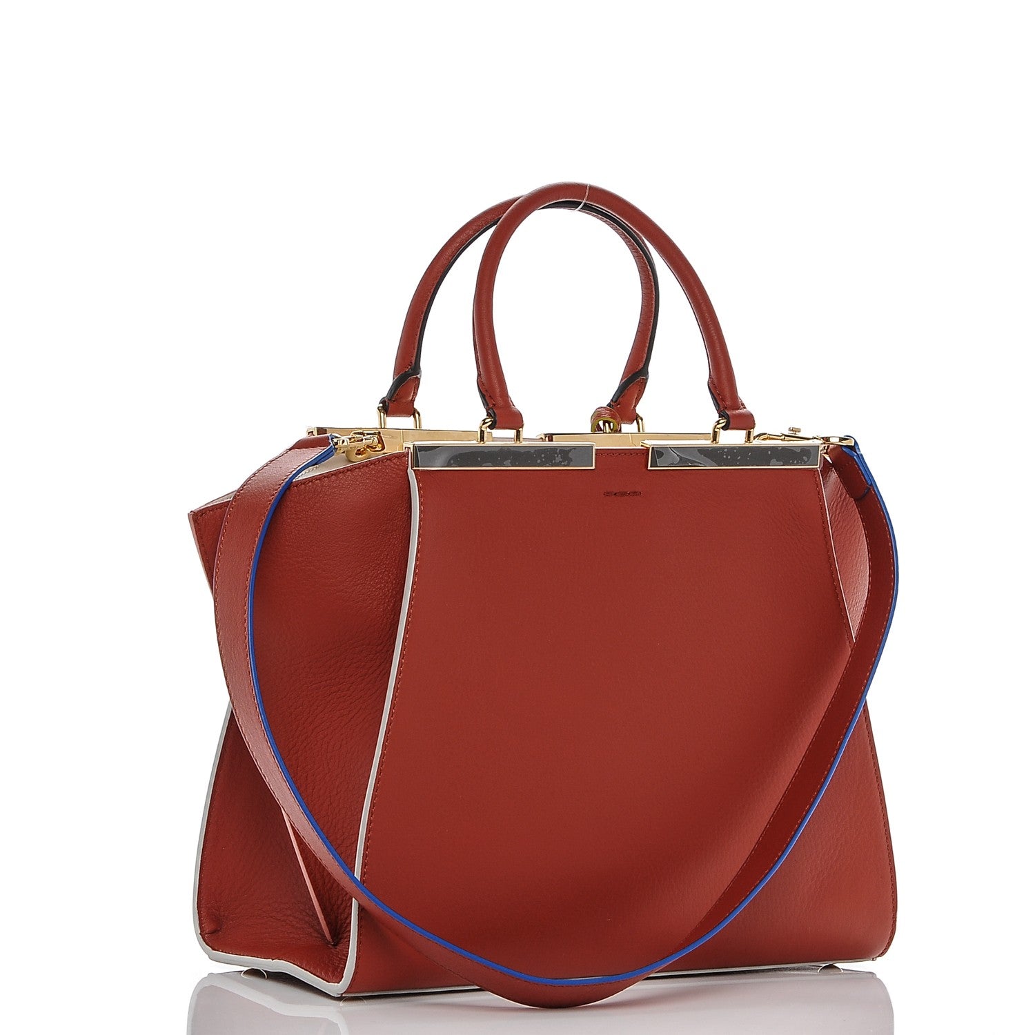 Fendi VItello Petite 3Jours Tote Sienna Milk 3 of 6