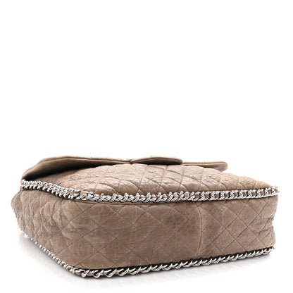 Chanel Washed Lambskin Quilted Chain Around Maxi Flap Taupe 4 of 10