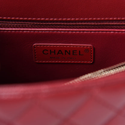 Chanel Caviar Lizard Embossed Quilted Small Coco Handle Flap Burgundy 6 of 10