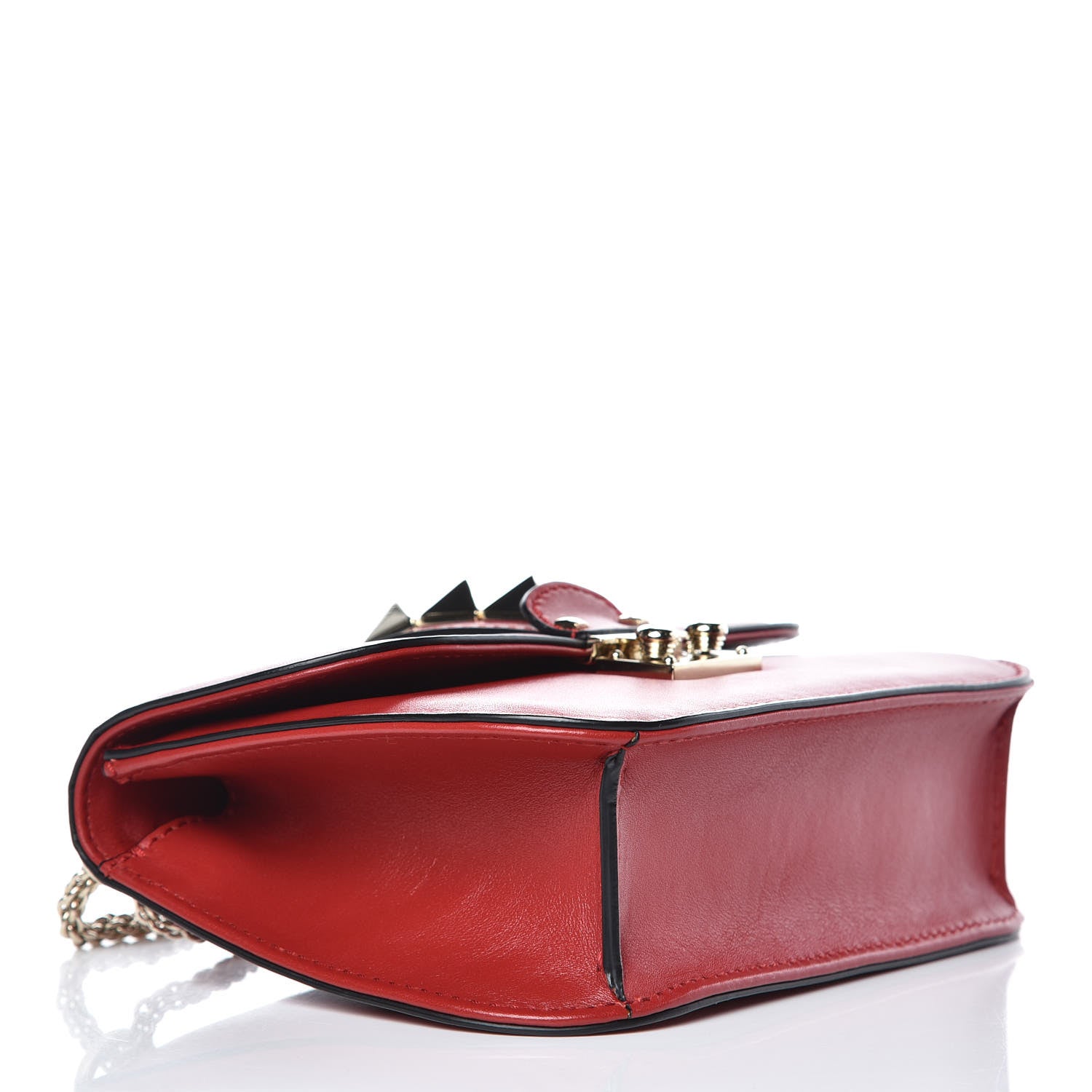 Valentino Garavani Vitello Small Glam Lock Rockstud Flap Red 4 of 7