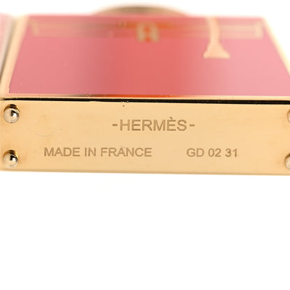 Hermes Metal Lacquered Permabrass Kelly Curiosite Charm Rose Azalee 3 of 4