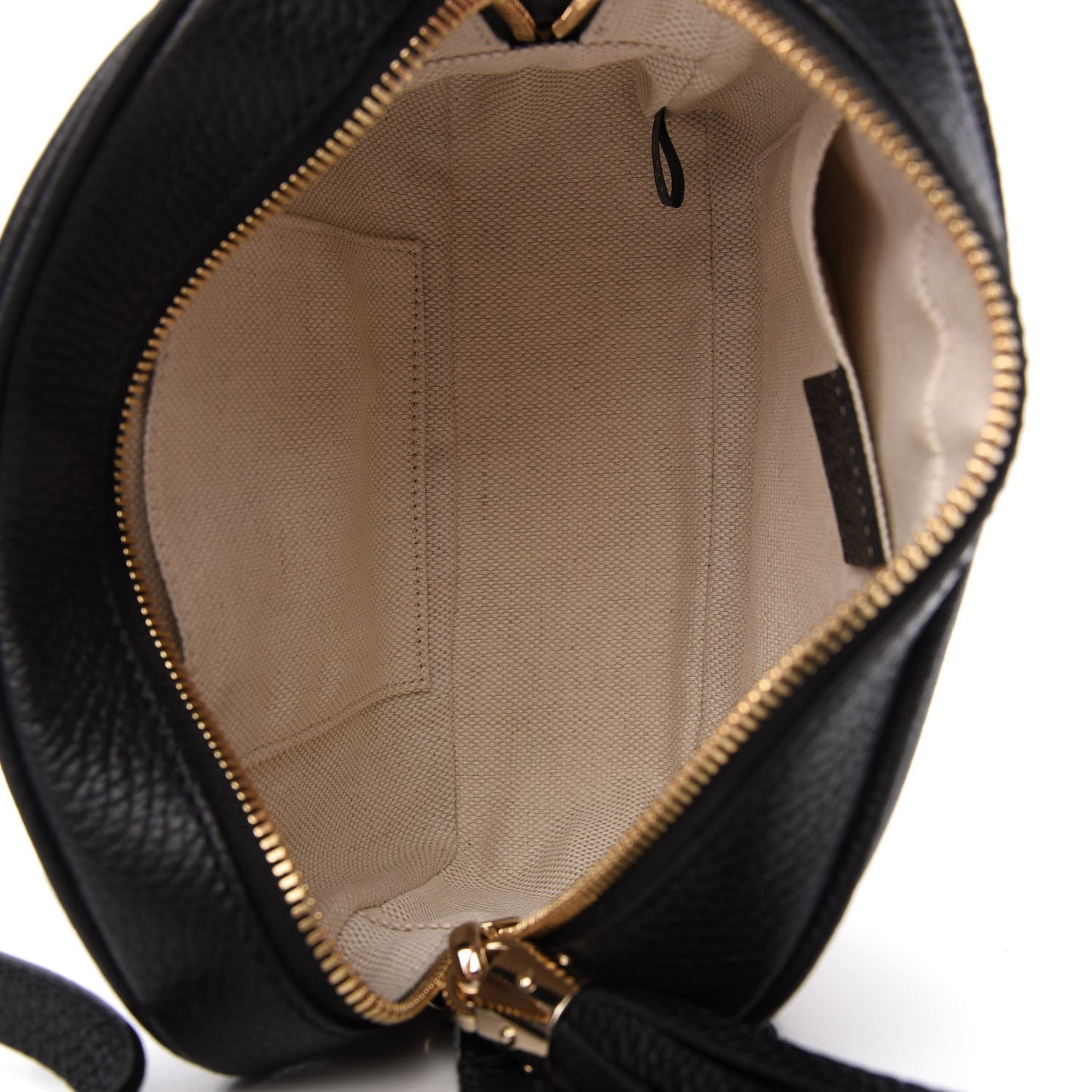 Pebbled Calfskin Small Soho Disco Bag Black