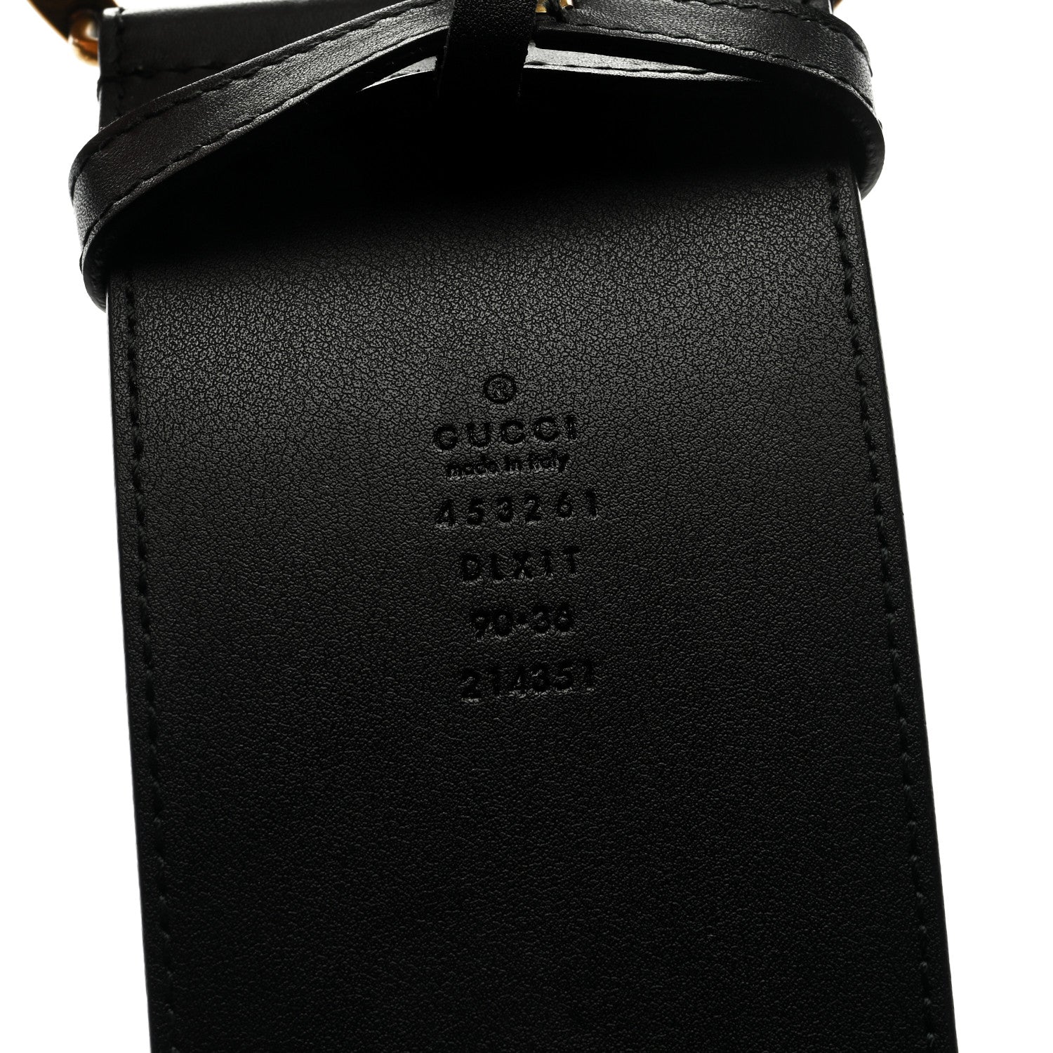 Gucci Moon Calfskin Pearl Double G 70mm Belt 90 36 Black Cream 3 of 4