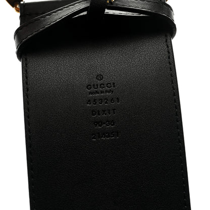 Gucci Moon Calfskin Pearl Double G 70mm Belt 90 36 Black Cream 3 of 4